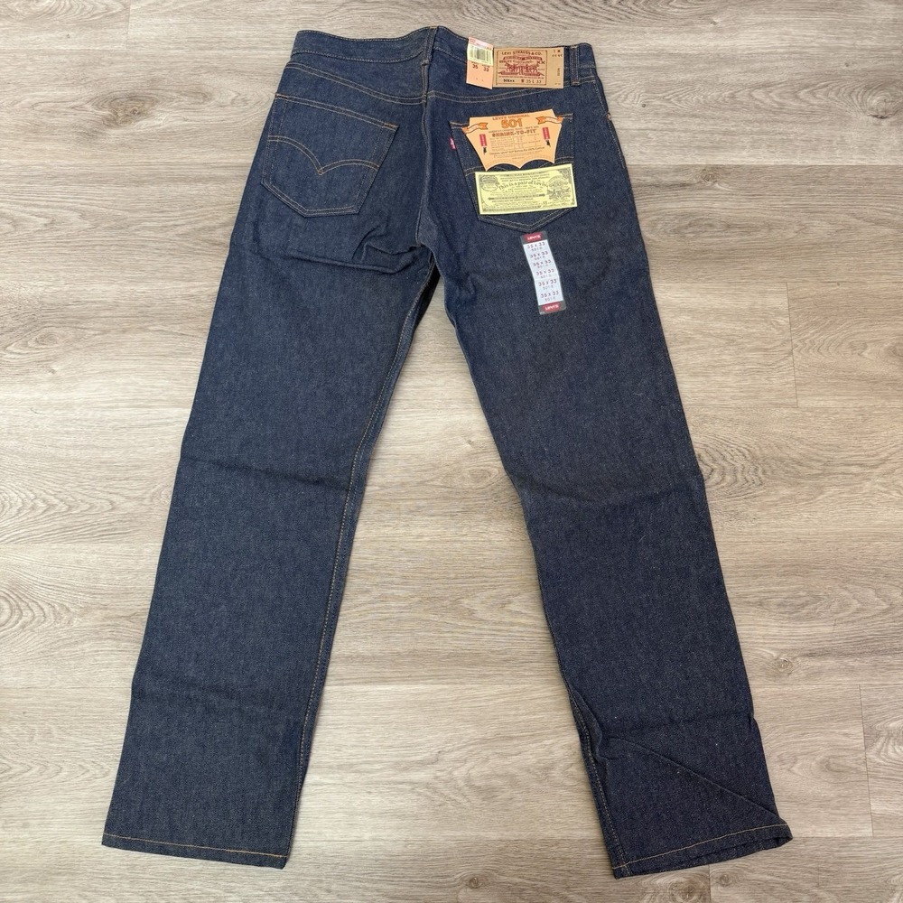 Vintage Deadstock Made in USA Levis 501xx Raw Denim Jeans 35x33 501-0000 NWT